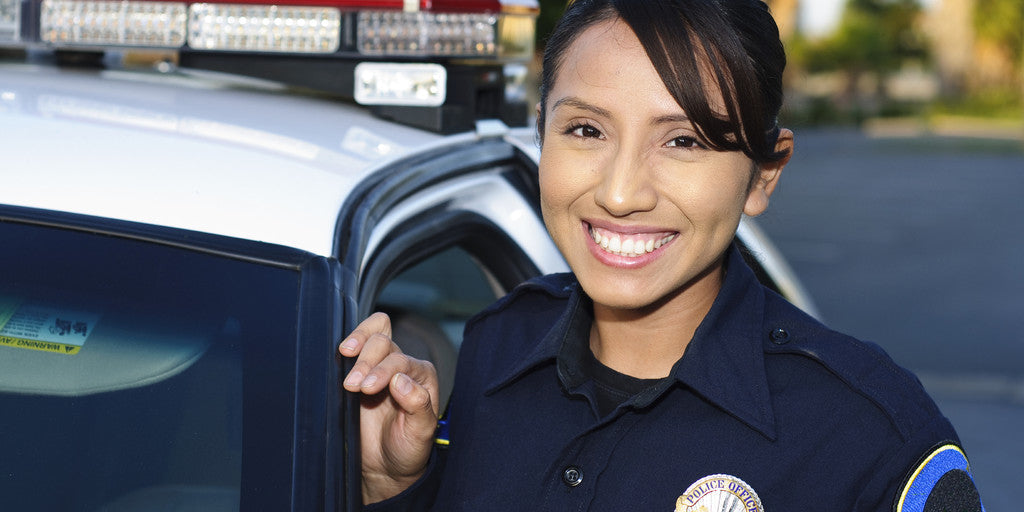 Smiling police officer