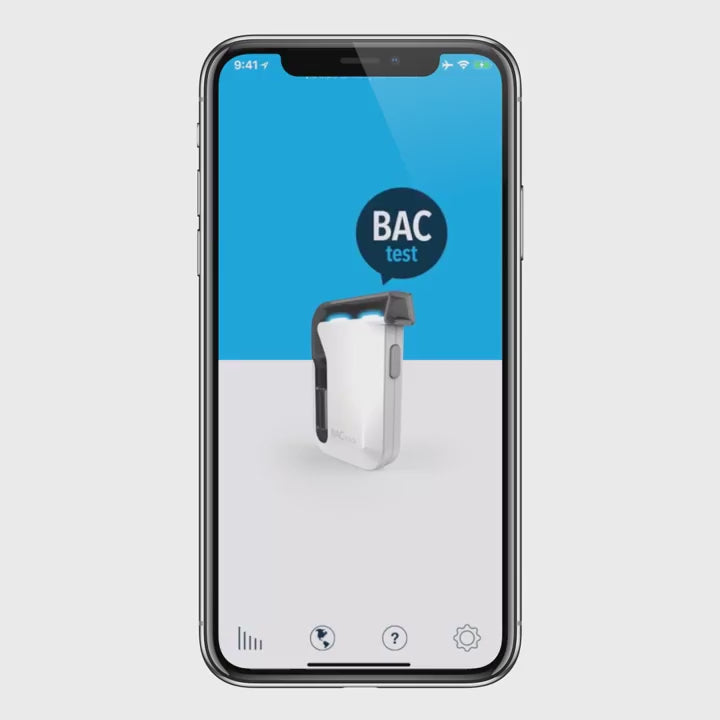 BACtrack smartphone breathalyzer app shown on an iPhone